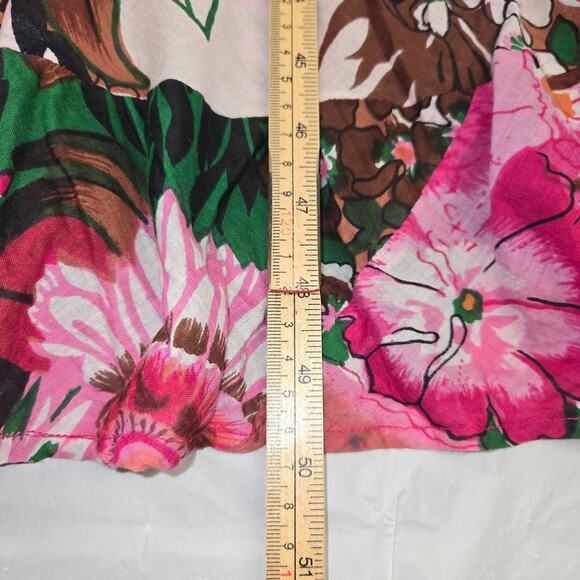 Keren Hart Womens L Midi Dress Floral Tiered Lightweight Flowy Vacation Beach - Picture 7 of 12